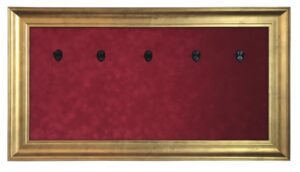 33 X 18 Mini Guitar Display Frame Red Suede Gold Frame Hols 3 Models 33 X 18 Mini Guitar Display Frame Red Suede Gold Frame Hols 3 Models