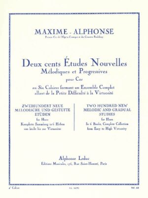 Deux cents Études Nouvelles Mélodiques et Progressives Pour Cor – Cahier 4: Vingt Etudes Difficiles