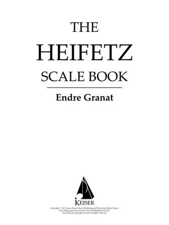 The Heifetz Scale Book for Violin