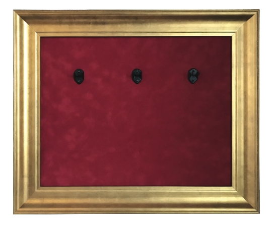 22 X 18 Mini Guitar Display Frame Red Suede Gold Frame Holds 3 Models