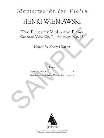 Two Pieces – Capriccio-Valse, Op. 7 & Variations, Op. 15