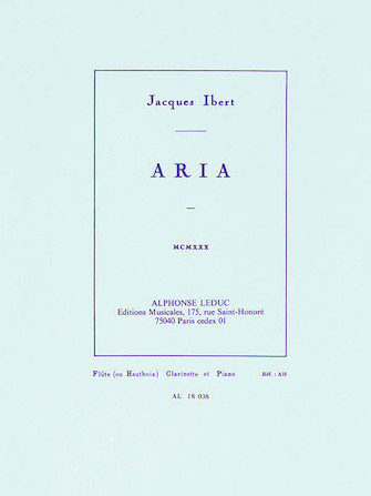 Aria for Flute (or Oboe), Clarinet and Piano Aria for Flute (or Oboe), Clarinet and Piano