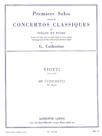Premier Solos Concertos Classiques – Concerto No. 29, Solo No. 1