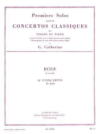 Premier Solos Concertos Classiques – Concerto No. 4, Solo No. 1