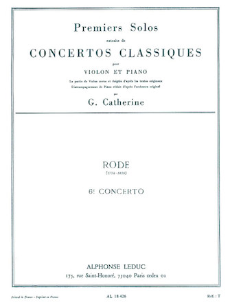 Premier Solos Concertos Classiques – Concerto No. 6, Solo No. 1
