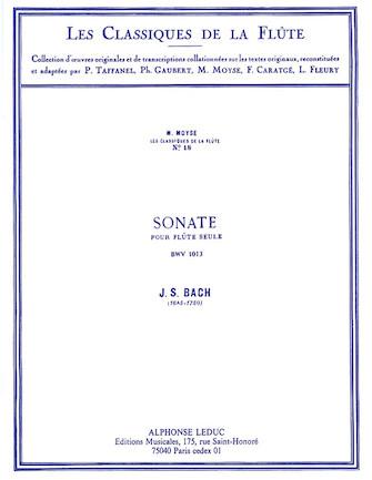 Sonata BWV1013 in A Minor – Classiques No. 18