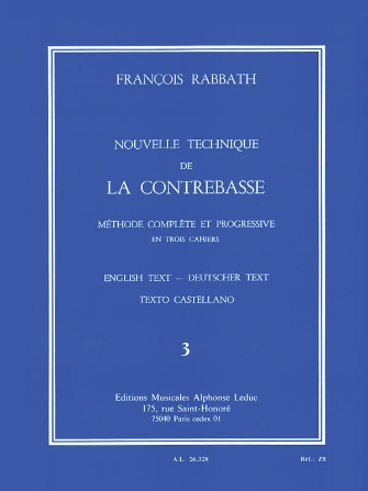 Nouvelle Technique de la Contrebasse – Volume 3