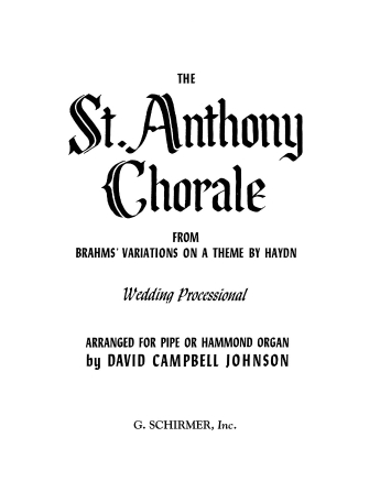 St. Anthony Chorale (from Variations on a Theme by Haydn)