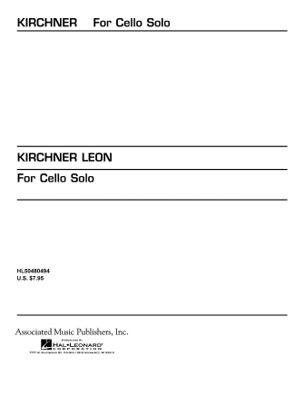 For Cello Solo (1986) For Cello Solo (1986)